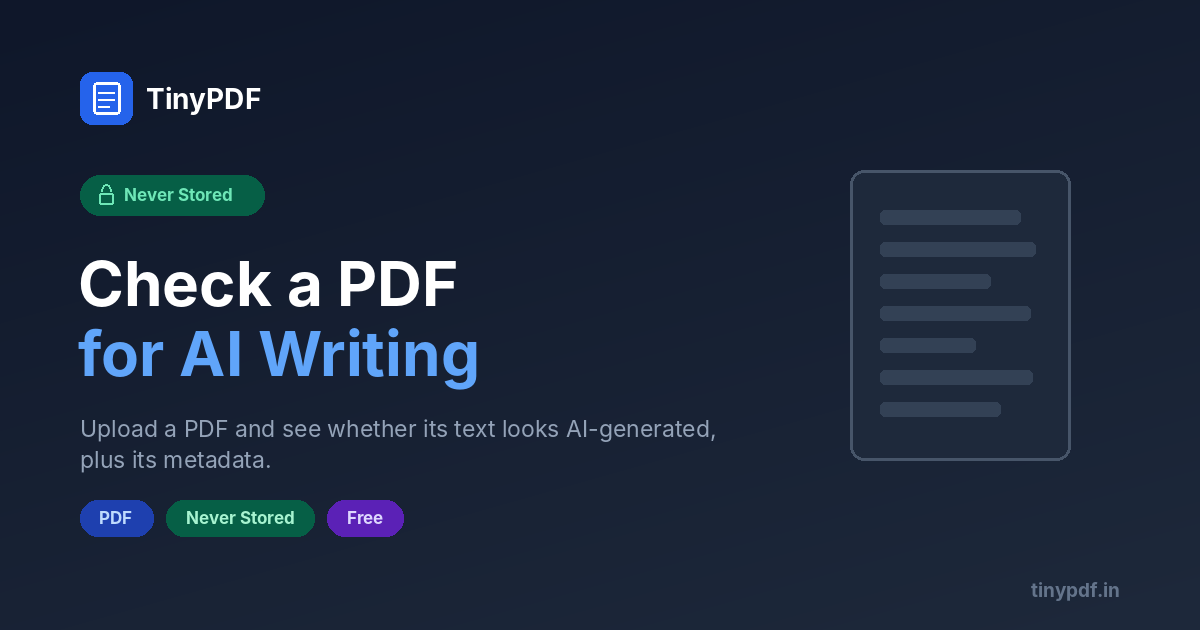 PDF AI Text Checker – Check a PDF for AI-Written Text